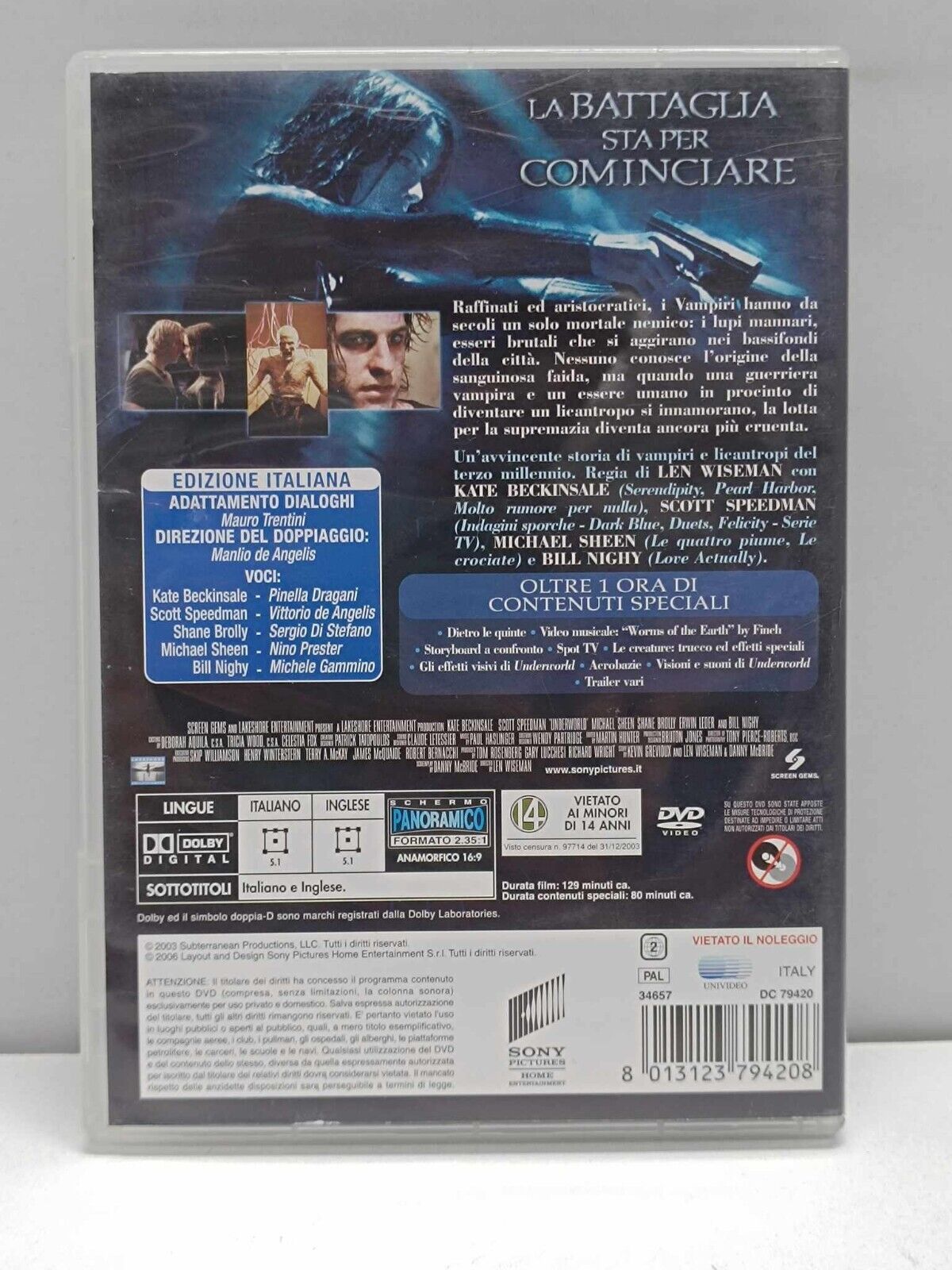 Underworld Trilogia Lotto 3 Film DVD Italiano Usato Ita