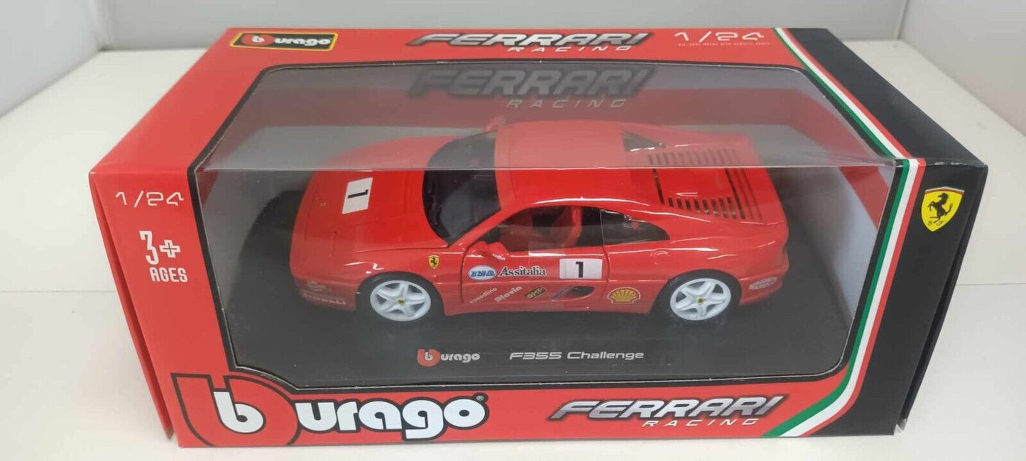 Ferrari 355 Challenge Red Rosso Burago Bburago 1:24 Nuovo