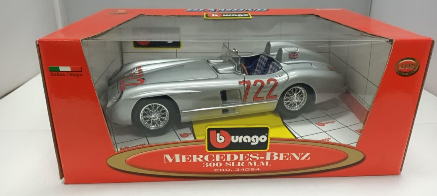 Mercedes - Benz 300 SLR M.M. #722 Burago Bburago 1:18 Made in Italy Usato 1/18