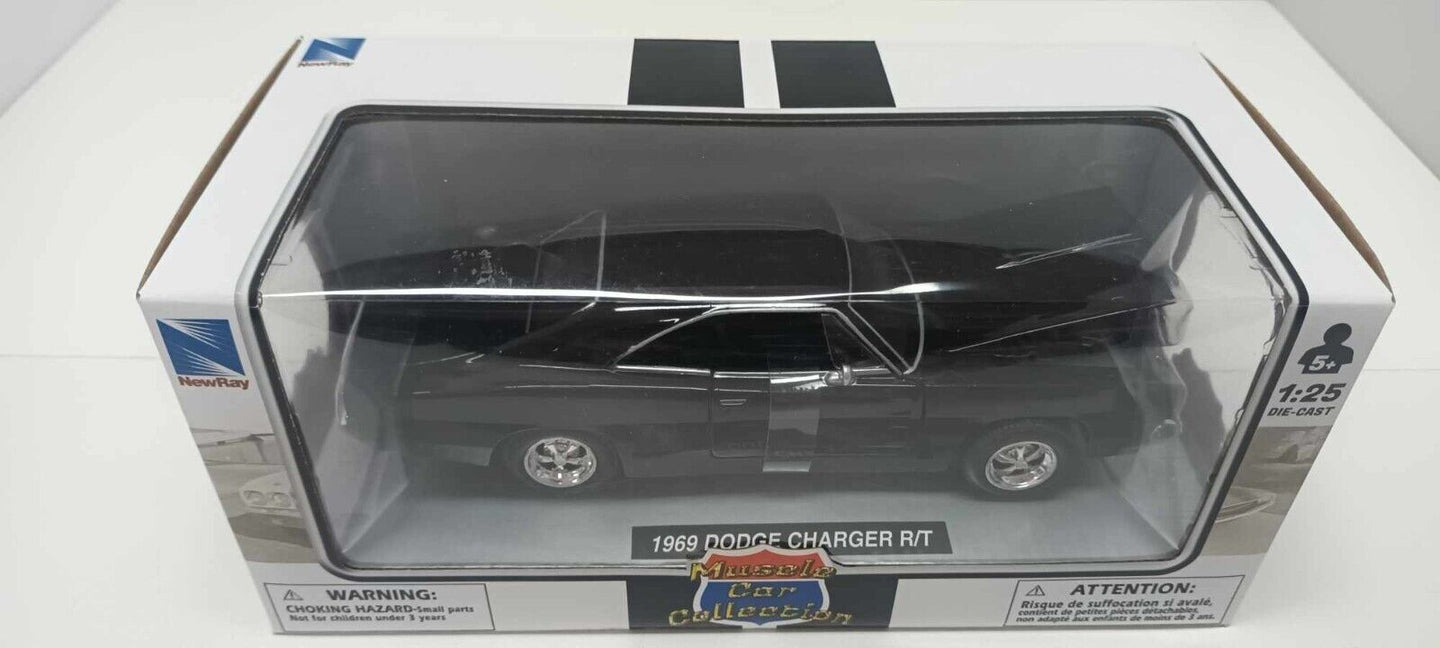 Dodge Charger R/T 1969 Black Nero New Ray Newray 1:25 Nuovo