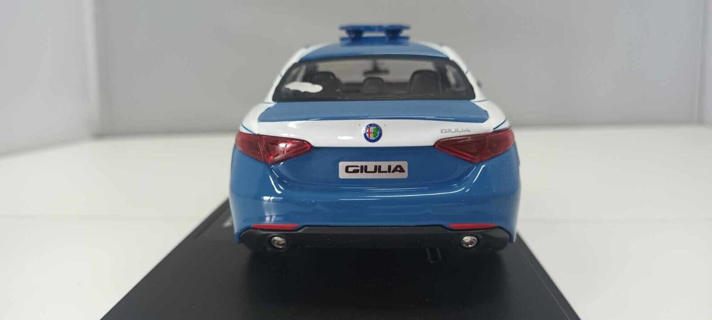 Alfa Romeo Giulia Polizia Italiana Burago Security Team 1:24 Usato + Box GM Shop