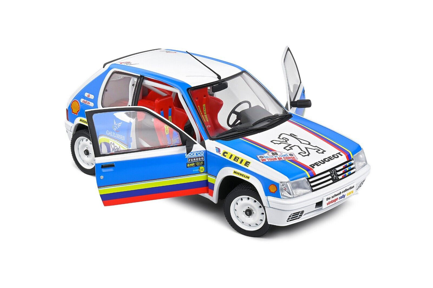 Peugeot 205 Rallye 1.9L Schwab 1990 Solido 1:18 Nuovo 1/18