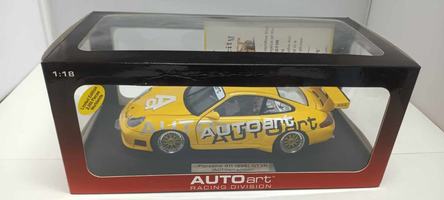 Porsche 911 996 GT3R Cup Giallo Yellow Autoart 1:18 Usato + Box Limited Edition