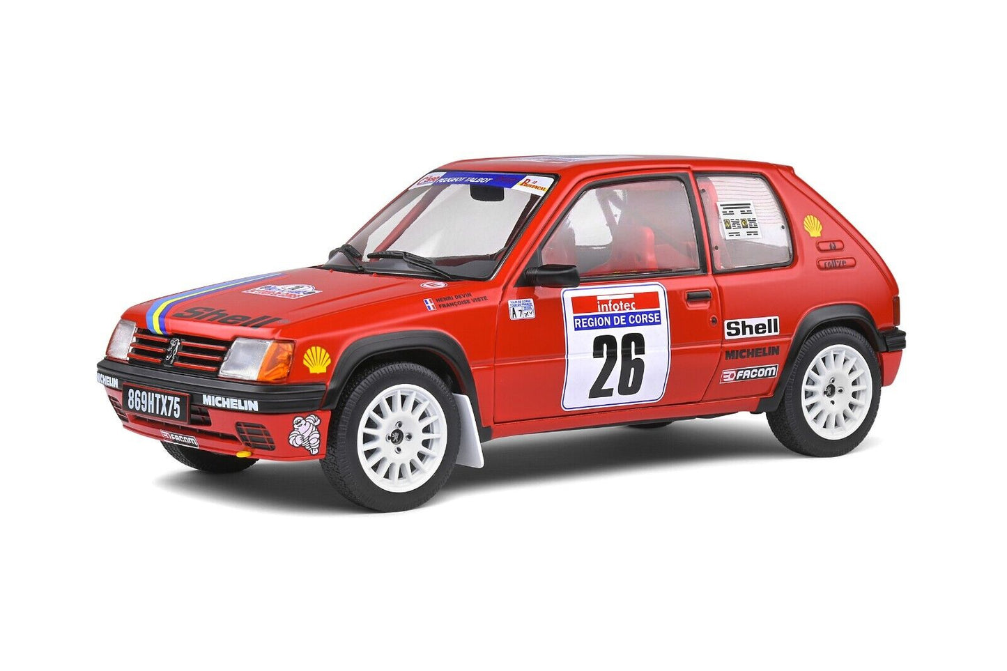 Peugeot 205 Rallye T.d. Tour De Corse 1990 #26 Rosso Solido 1:18 Nuovo 1/18