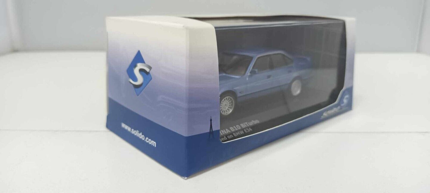 BMW E34 Alpina B10 Biturbo Solido 1:43 Blu Metallizzato Blue Met Usato + Box