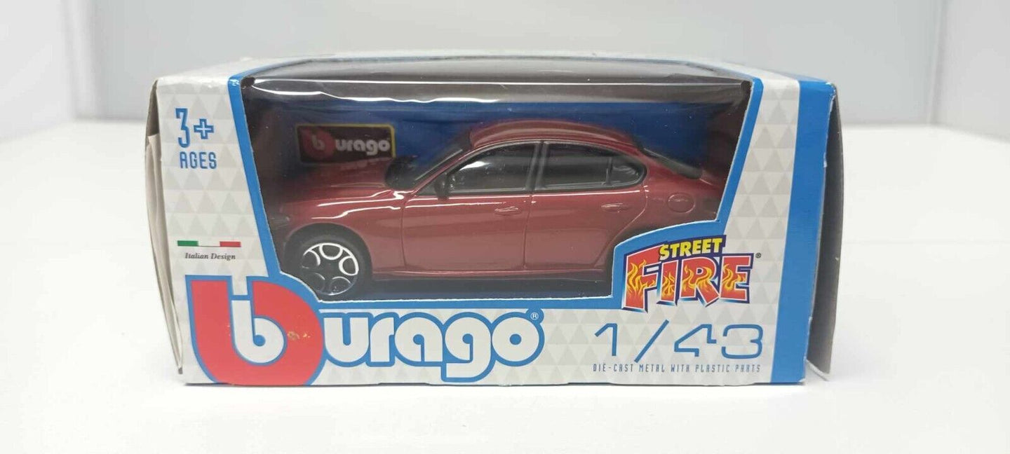 Alfa Romeo Giulia Burago Street Fire 1:43 Rosso Usato + Box GM Shop