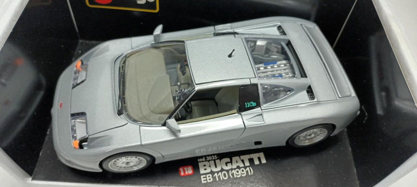 Bugatti EB 110 - 1991 SIlver Burago Bburago 1:18 Made in Italy 1/18