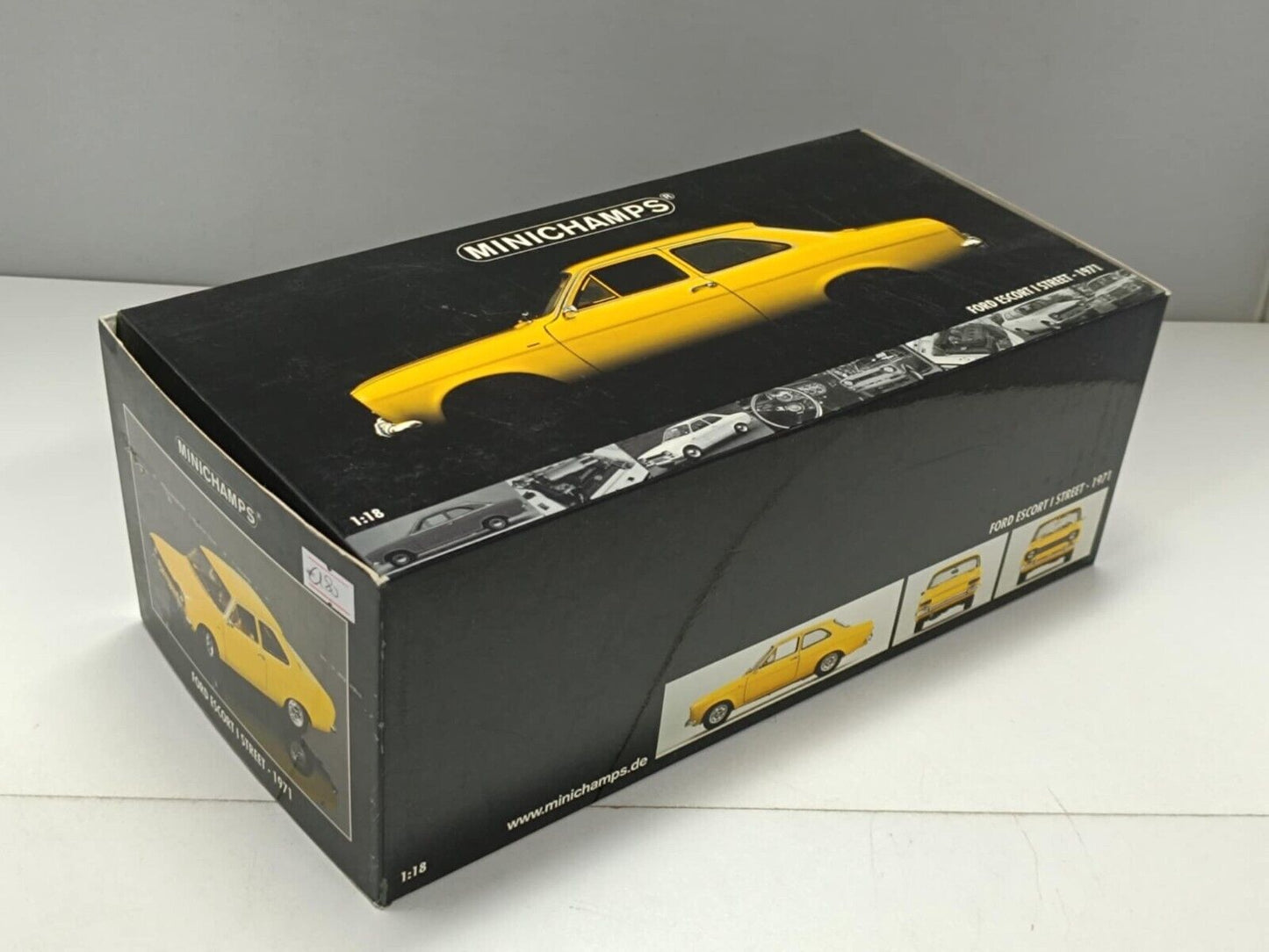Ford Escort I Street 1971 Giallo Yellow Minichamps 1:18 Usato + Box 1/18