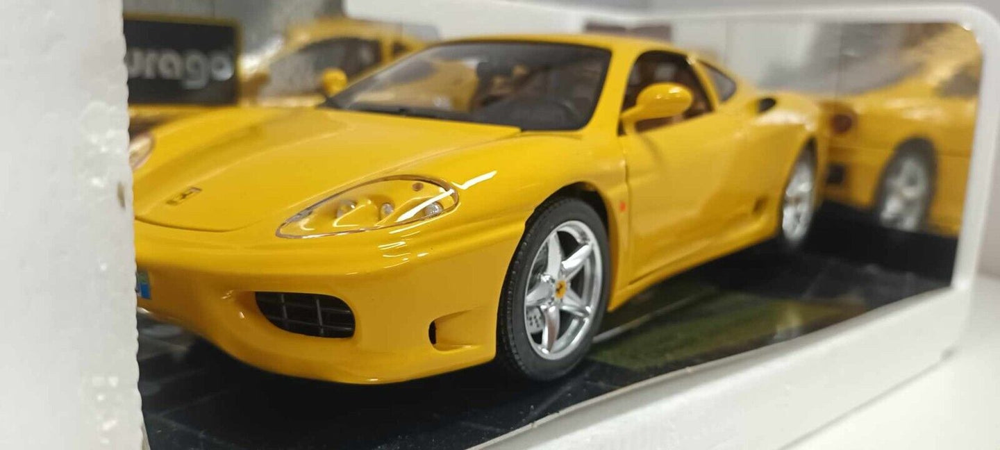 Ferrari 360 Modena Giallo Yellow Burago 1:18 Usato + Box Made in Italy - 1/18