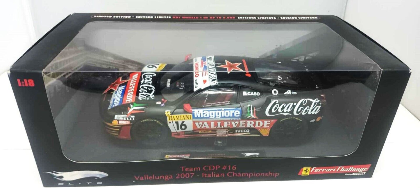 Ferrari F430 Team CDP #16 Vallelunga 2007 Hot Wheels Elite 1:18 Nuovo Die Cast