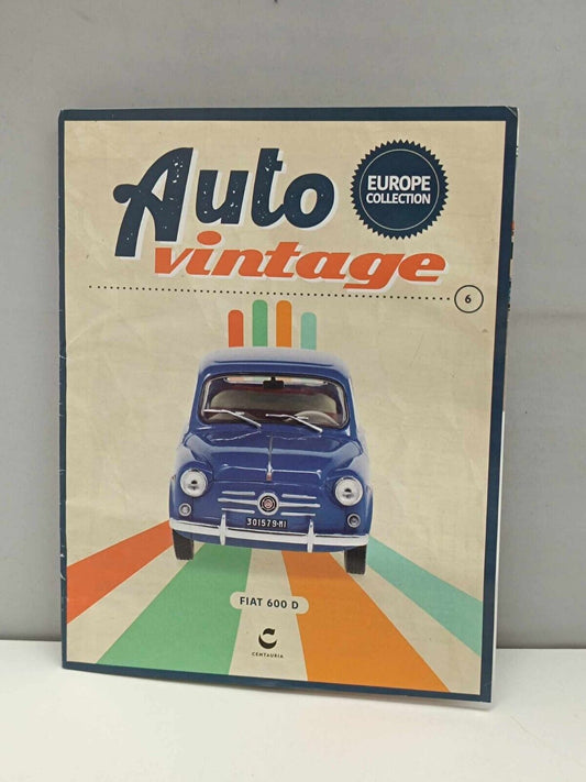 Fiat 600 D Prima Serie 1960 Blu Blue Edicola Auto Vintage 1:24 Nuovo + Fascicolo