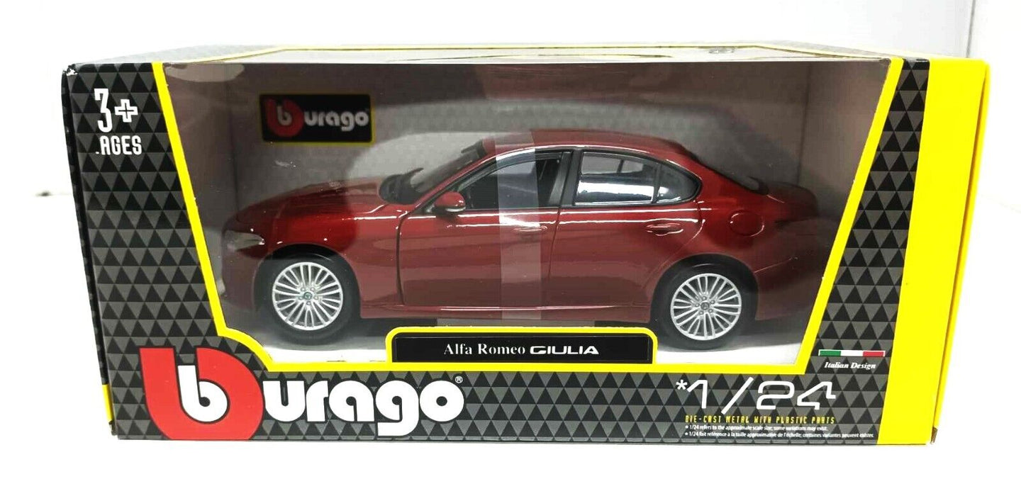 ALFA ROMEO GIULIA - BURAGO 1:24 BORDEAUX NUOVO