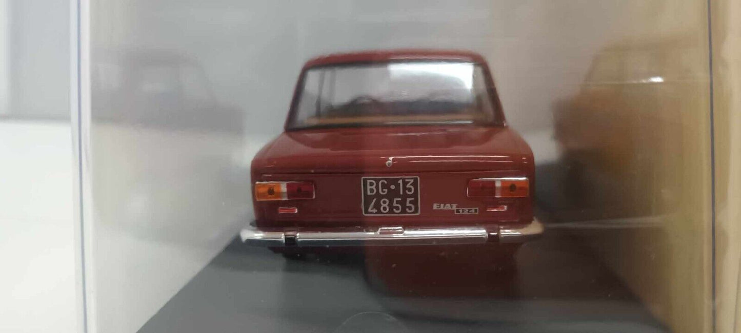 Fiat 124 1966 Edicola Auto Vintage 1:24 Rosso Usato + Teca + Fascicolo
