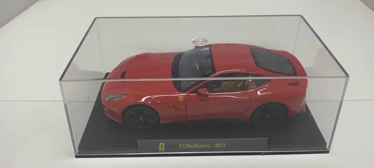 Ferrari F12 Berlinetta 2012 Edicola Burago 1:24 Rosso Red Usato + Teca