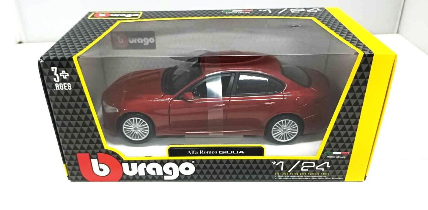 ALFA ROMEO GIULIA - BURAGO 1:24 BORDEAUX NUOVO