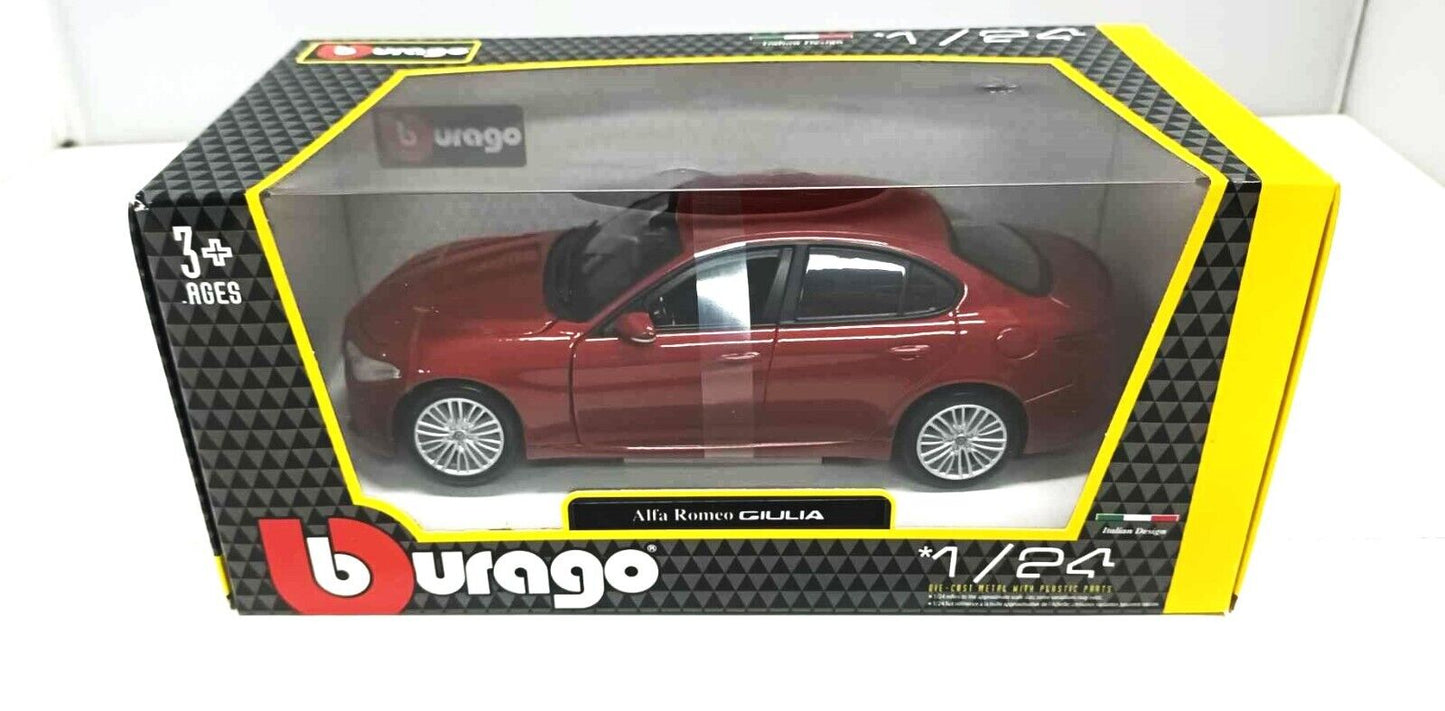 ALFA ROMEO GIULIA - BURAGO 1:24 BORDEAUX NUOVO