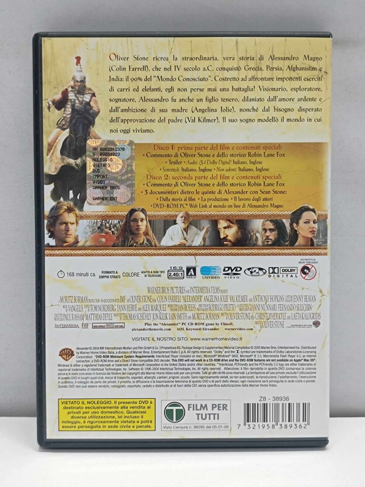 Alexander Film DVD Italiano Ita Usato Jared Leto Angelina Jolie 2 Dischi