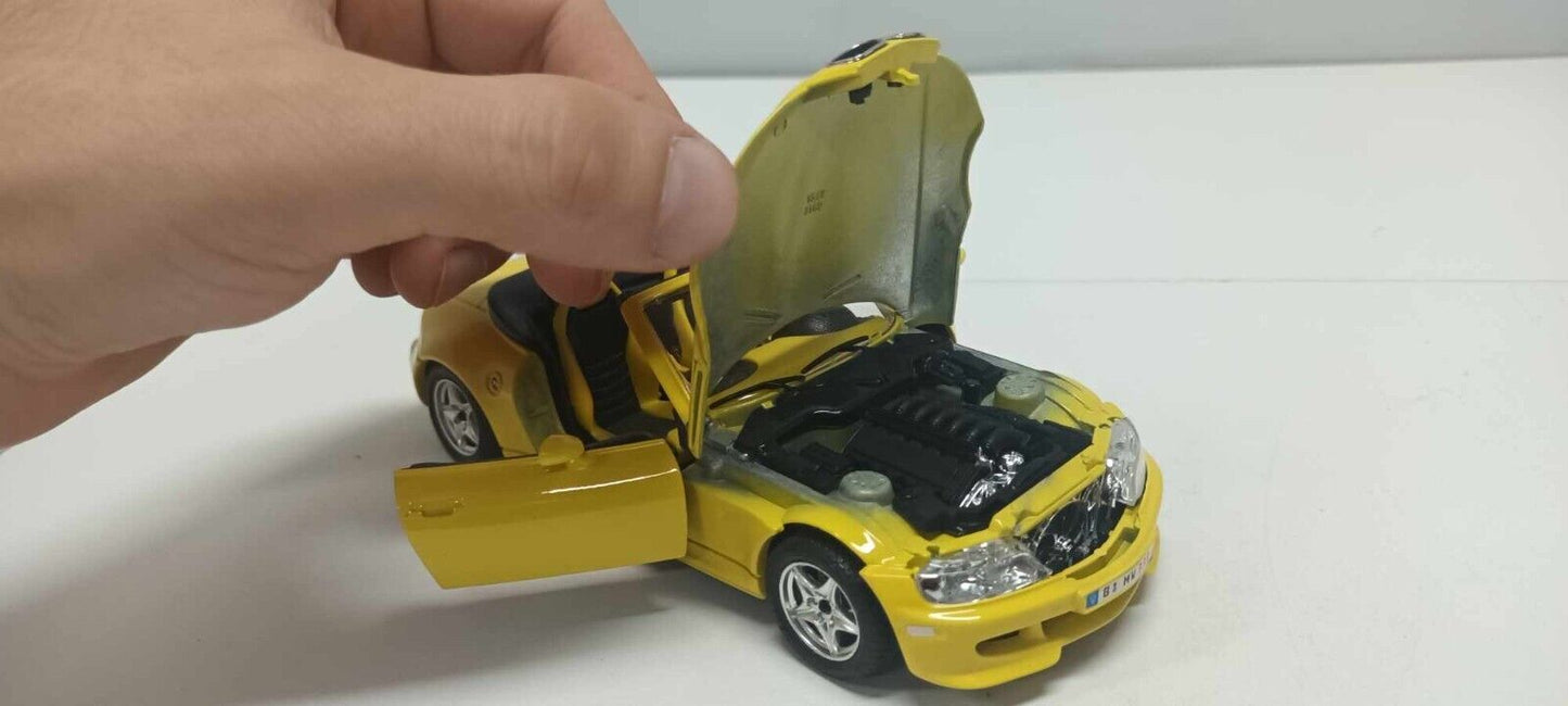 BMW Z3 M Roadster 1996 Giallo Yellow Burago Made In Italy 1:24 Usato 1/24