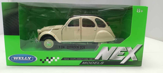 Citroen 2CV 2 cv Beige Welly Nex 1:24 Nuovo 1/24