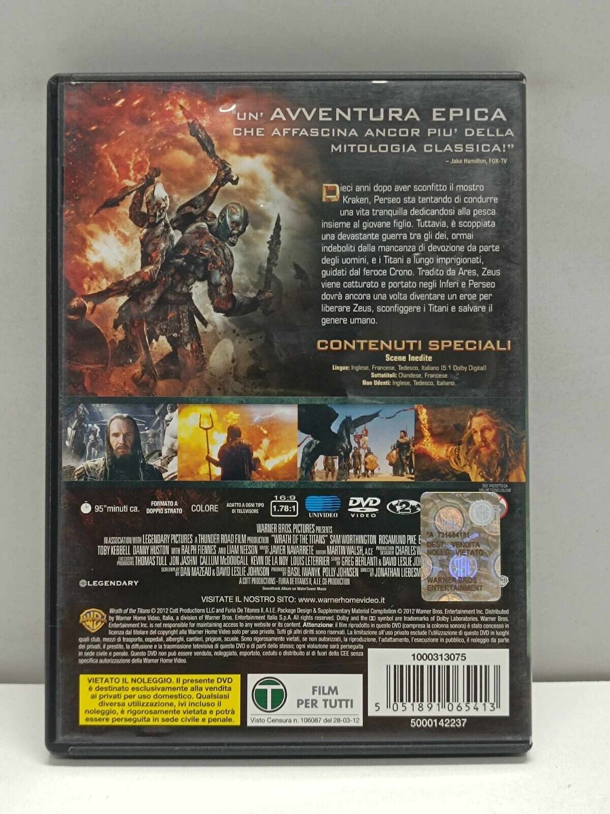 Lotto DVD Scontro Di Titani + Scontro Tra Titani + Furia Dei Titani Usato Ita