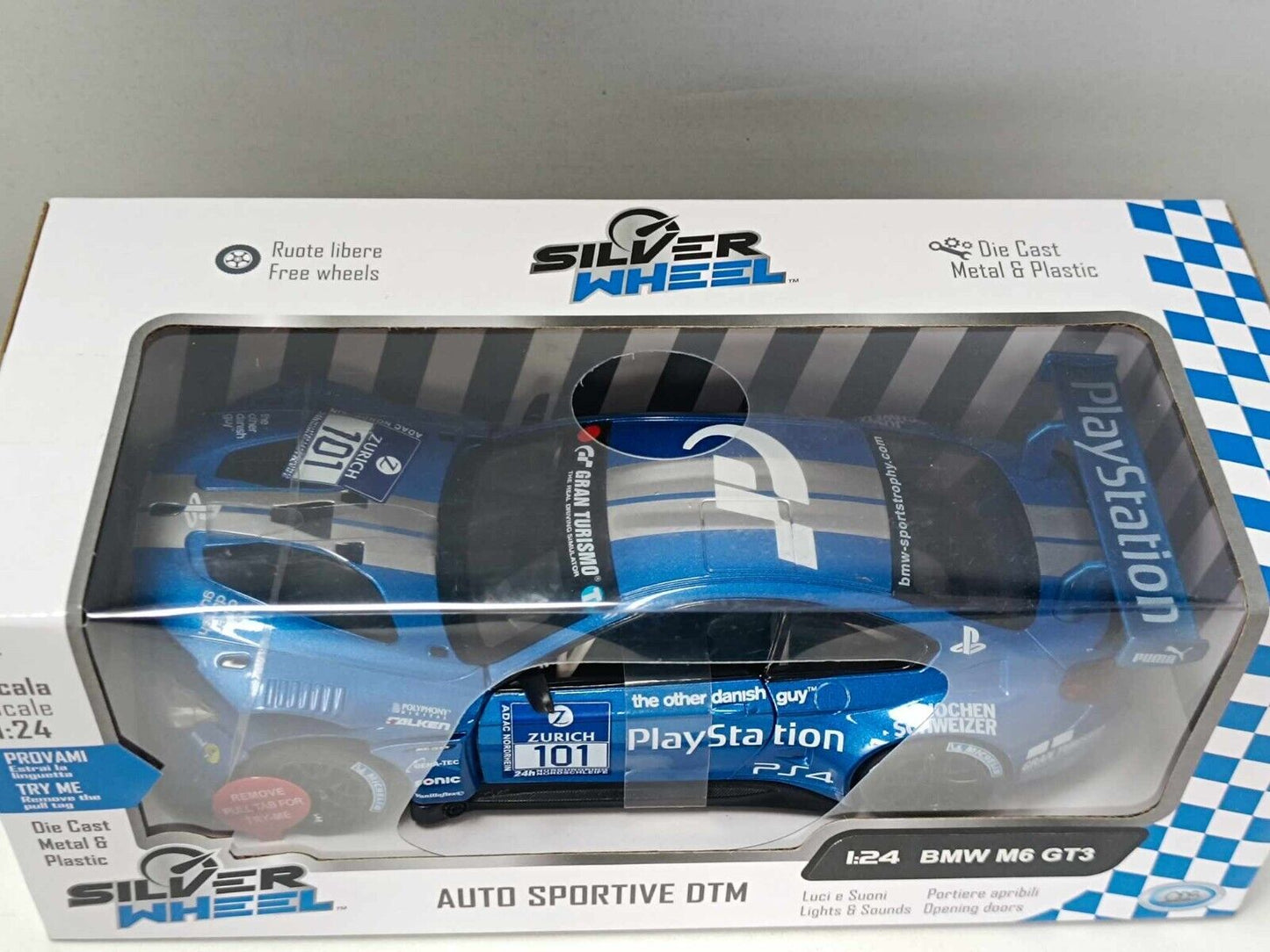 BMW M6 GT3 DTM #101 - Silver Wheel 1:24 Nuovo Very Rare Rara