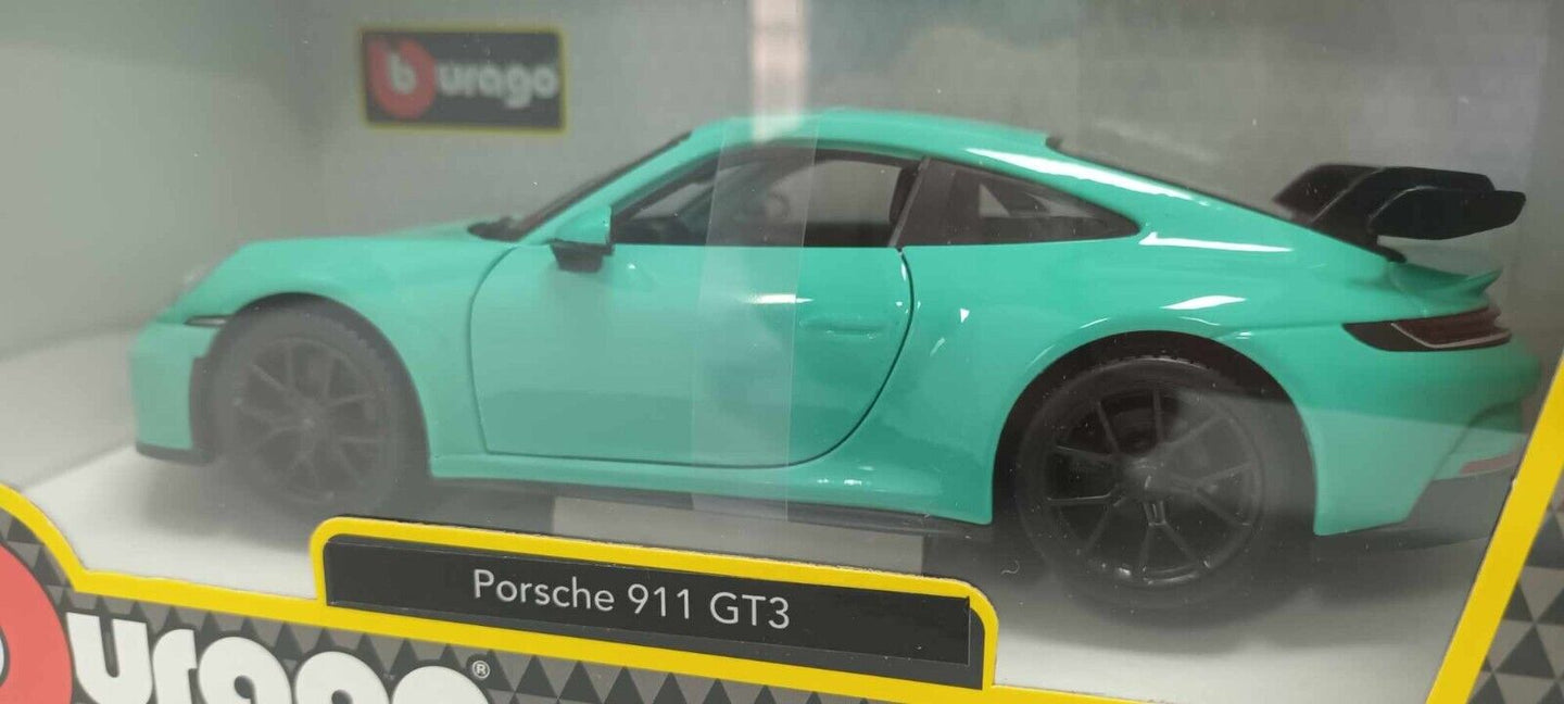 Porsche 911 GT3 Burago 1:24 Light Green Verde Nuovo 18-21104