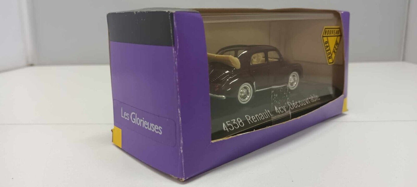 4538 Renault 4CV Decouvrable 4 CV Cabrio Solido 1:43 Miniature Usato + Teca Box