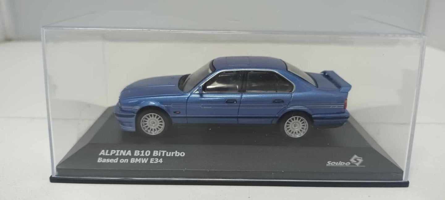 BMW E34 Alpina B10 Biturbo Solido 1:43 Blu Metallizzato Blue Met Usato + Box