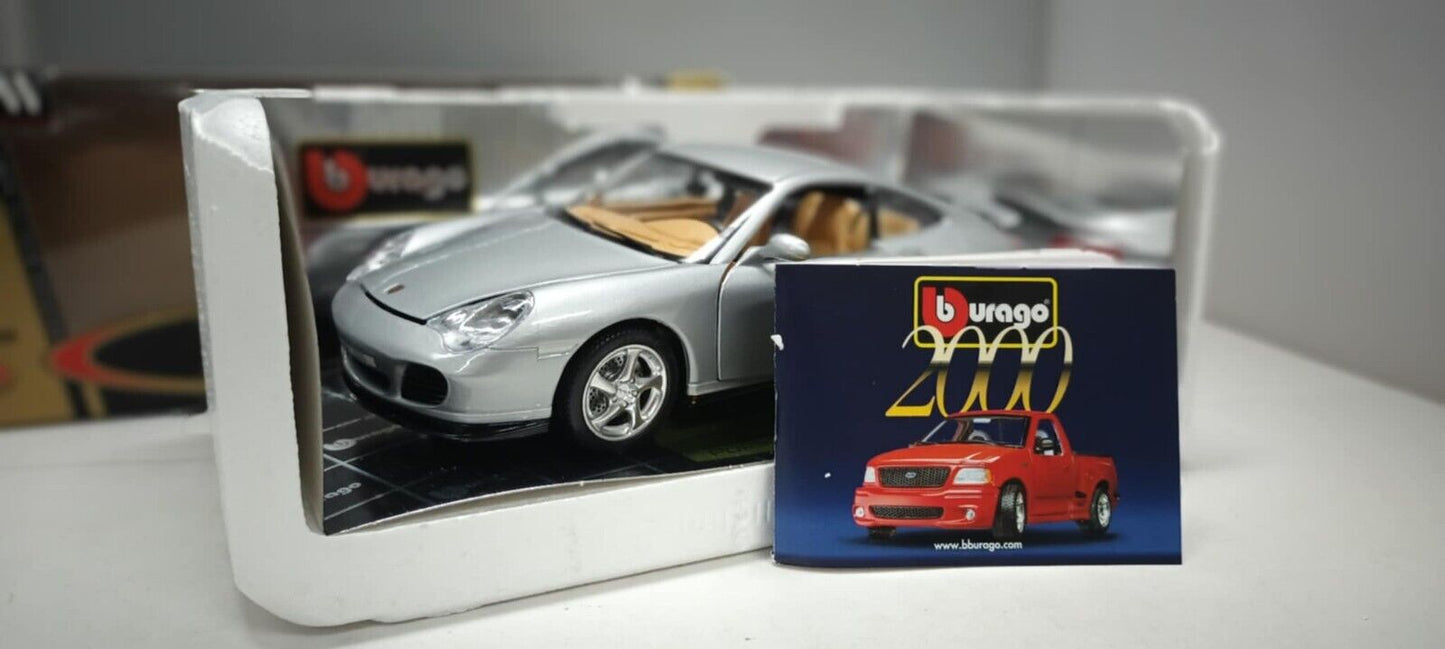 Porsche 911 Turbo 1999 Silver Burago Bburago 1:18 Made in Italy Usato 1/18