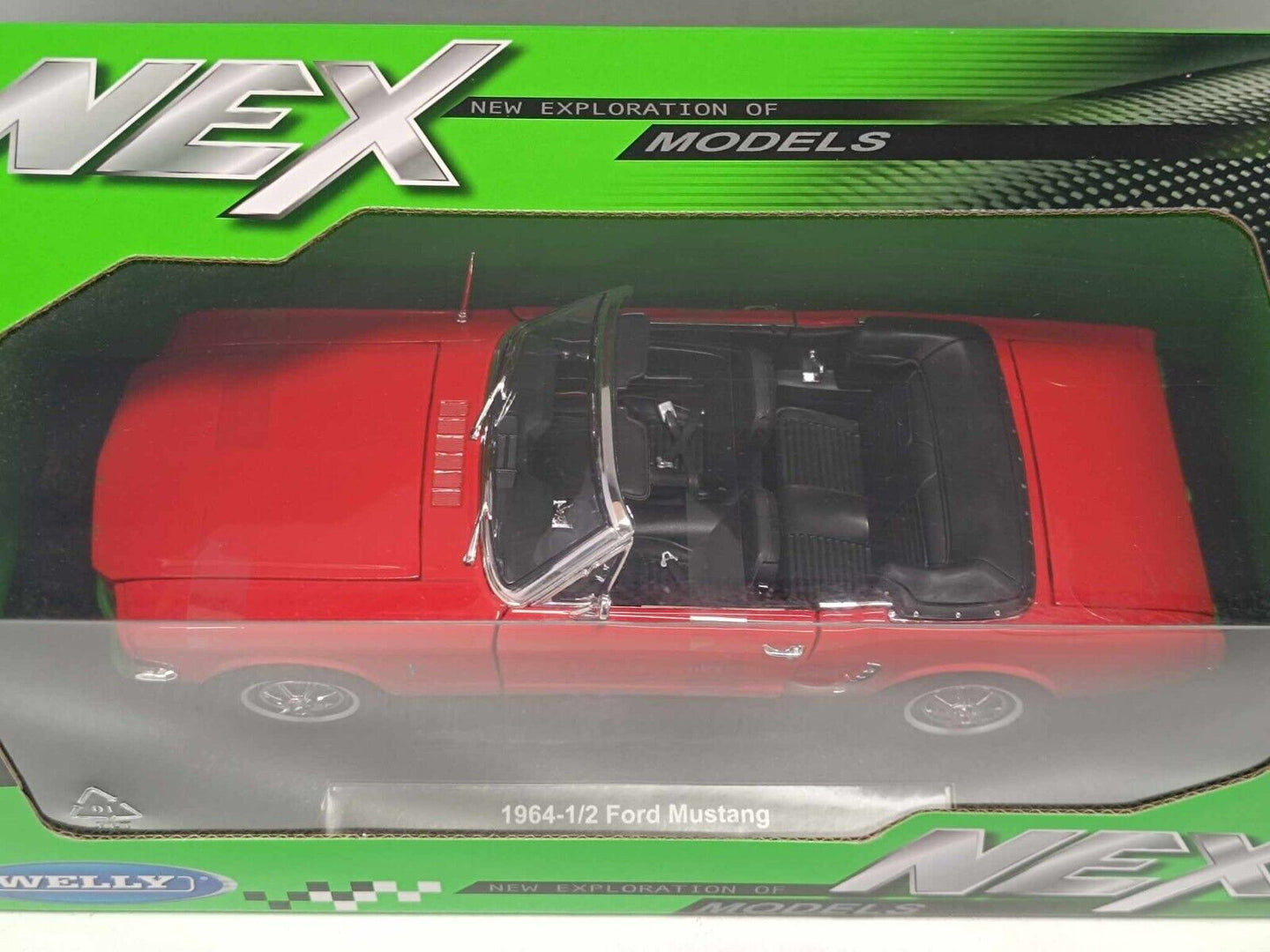 Ford USA Mustang Cabriolet 1/2 - 1964 Red Rosso - Welly 1:18 Nuovo 1/18