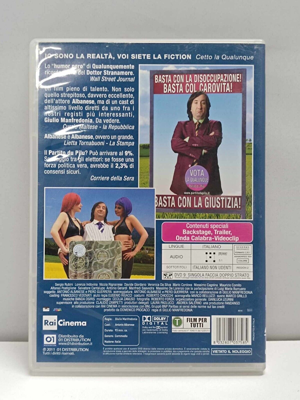 Qualunquemente 2011 Film DVD Italiano Usato Ita Antonio Albanese