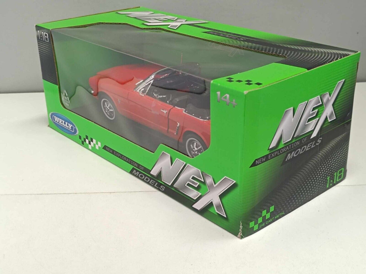 Ford USA Mustang Cabriolet 1/2 - 1964 Red Rosso - Welly 1:18 Nuovo 1/18