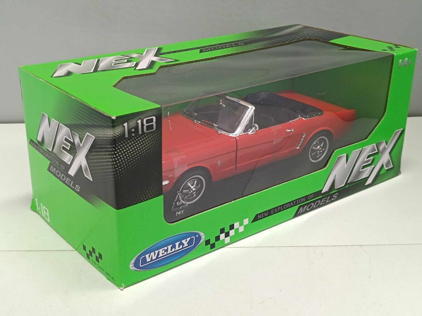 Ford USA Mustang Cabriolet 1/2 - 1964 Red Rosso - Welly 1:18 Nuovo 1/18