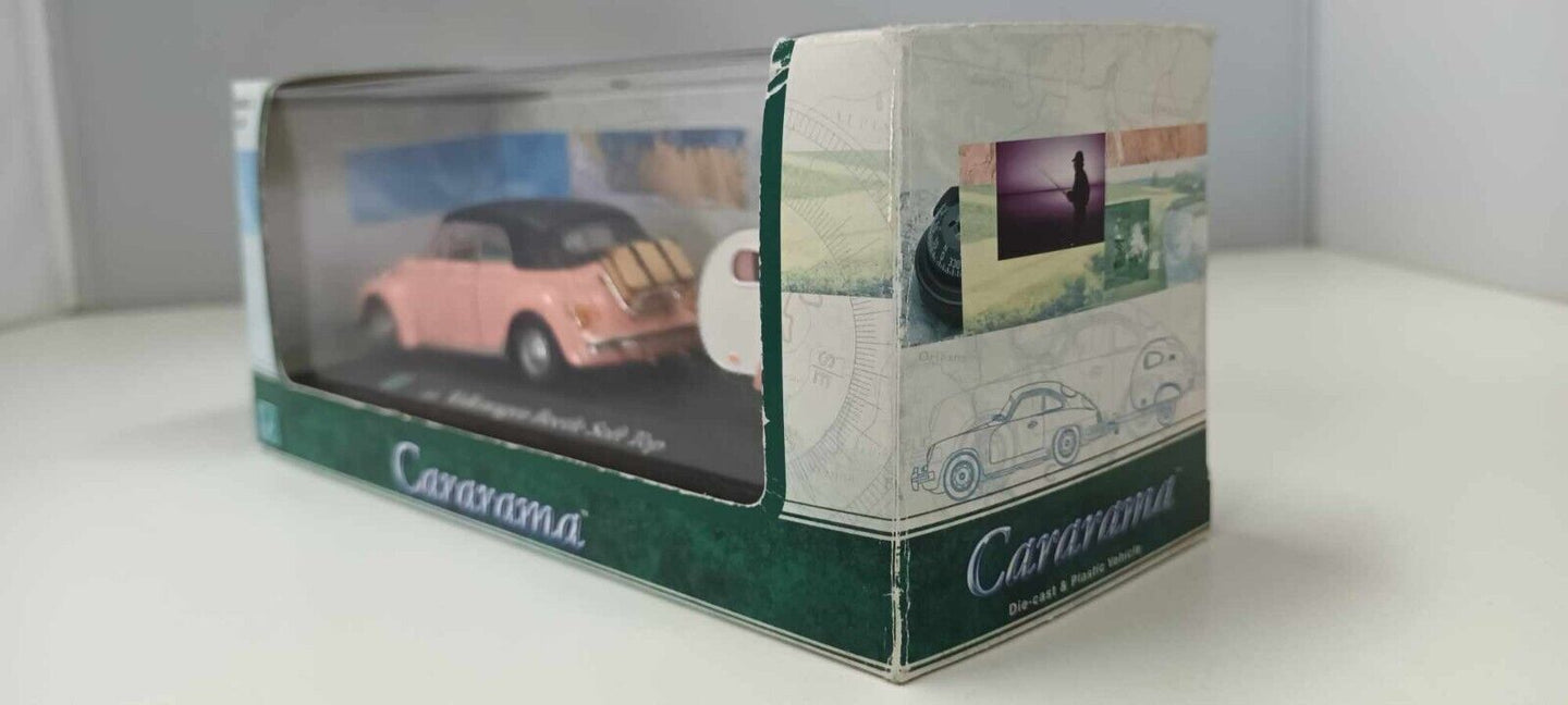 Volkswagen Beetle Soft Top Cararama 1/43 Rosa + Box Teca GM Shop