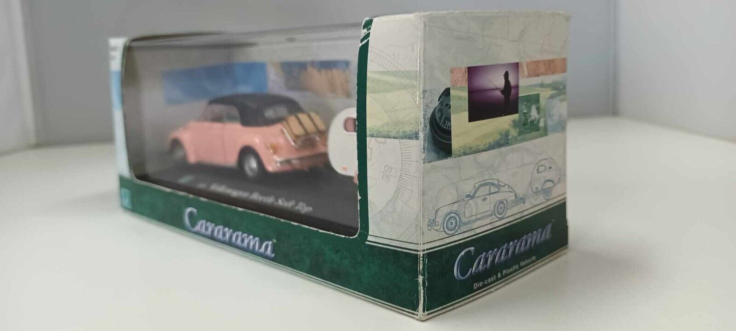 Volkswagen Beetle Soft Top Cararama 1/43 Rosa + Box Teca GM Shop
