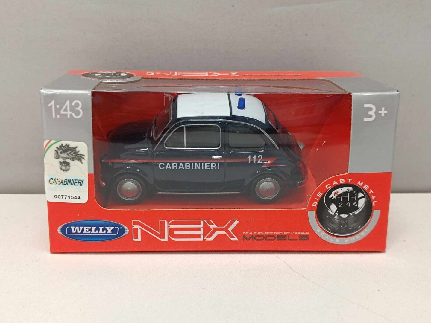 Fiat Nuova 500 - 1965 Carabinieri Police Welly Nex 1:43 Nuovo