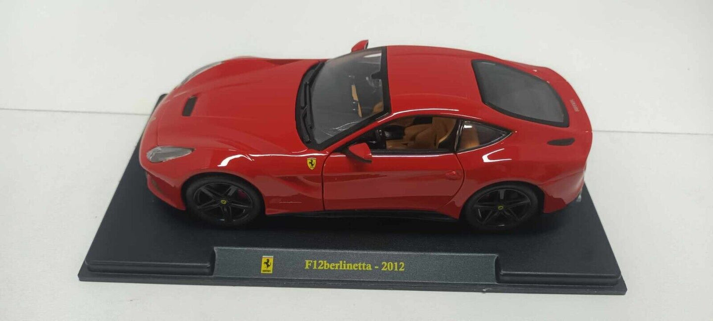 Ferrari F12 Berlinetta 2012 Edicola Burago 1:24 Rosso Red Usato + Teca