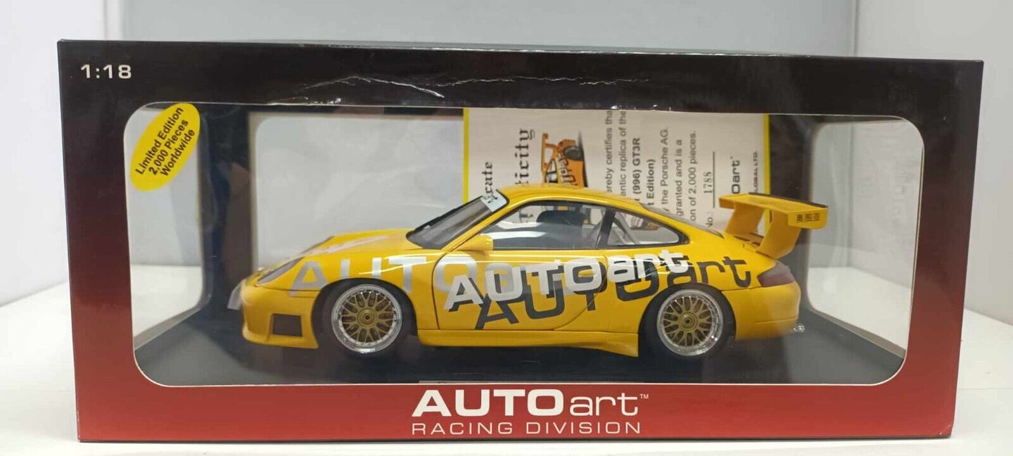 Porsche 911 996 GT3R Cup Giallo Yellow Autoart 1:18 Usato + Box Limited Edition