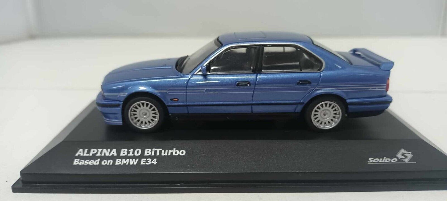 BMW E34 Alpina B10 Biturbo Solido 1:43 Blu Metallizzato Blue Met Usato + Box