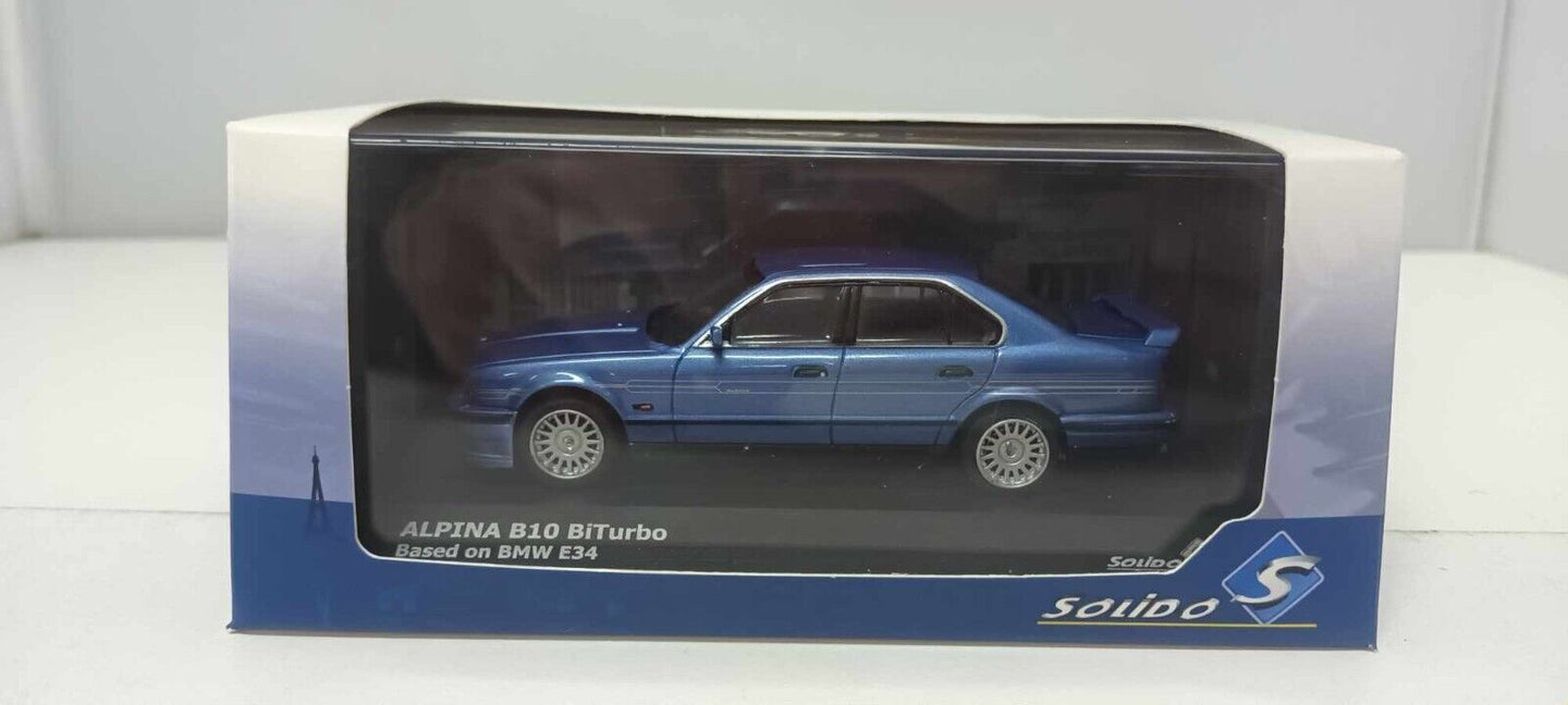 BMW E34 Alpina B10 Biturbo Solido 1:43 Blu Metallizzato Blue Met Usato + Box
