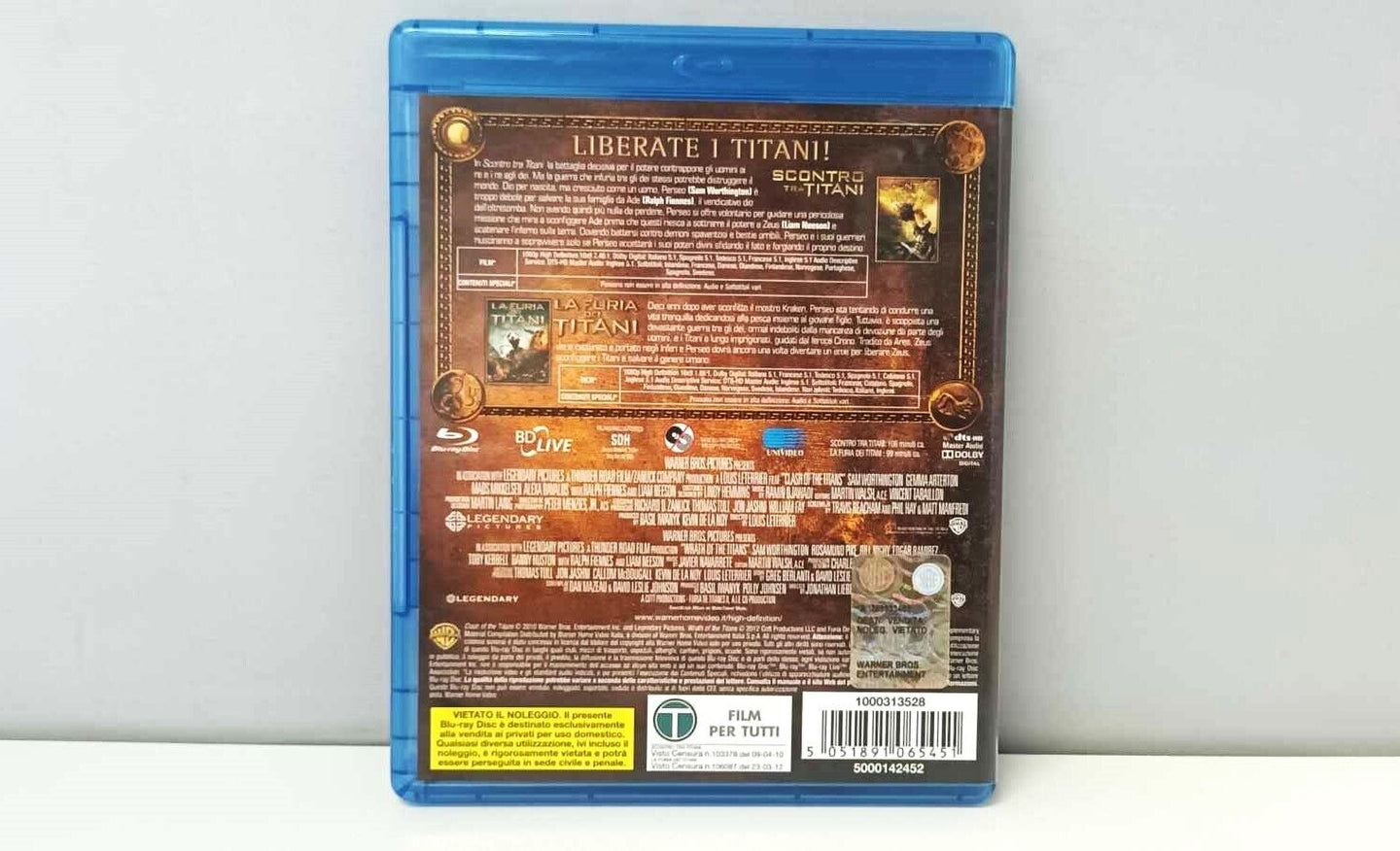 Scontro Tra Titani + La Furia Dei Titani Blu Ray Collection Ita Italiano Usato