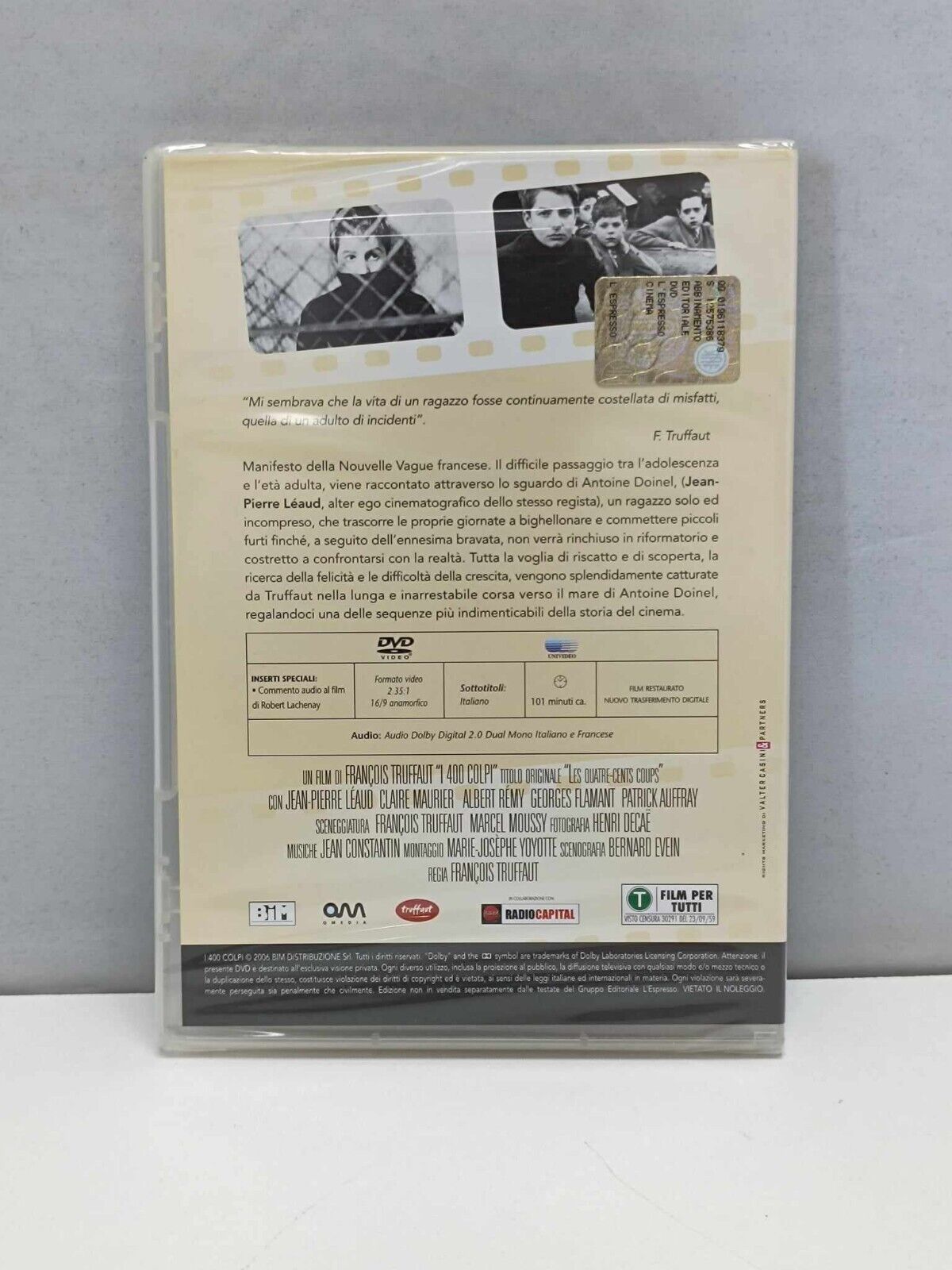 I 400 Colpi Film DVD Italiano Ita Nuovo Francois Truffaut La Cineteca L'Espresso