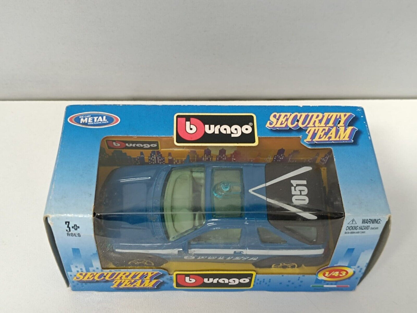 Land Rover Freelander Polizia 051 Burago 1/43 Security Team Usato Box Originale