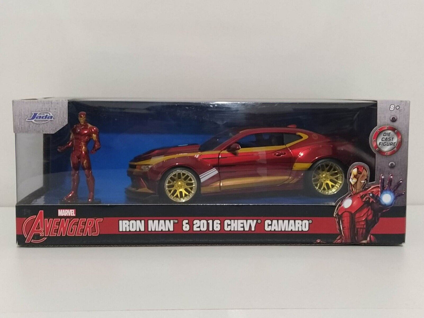 Modellino Auto Marvel Avengers Iron Man 2016 Chevy Camaro Jada 1:24 GM Shop