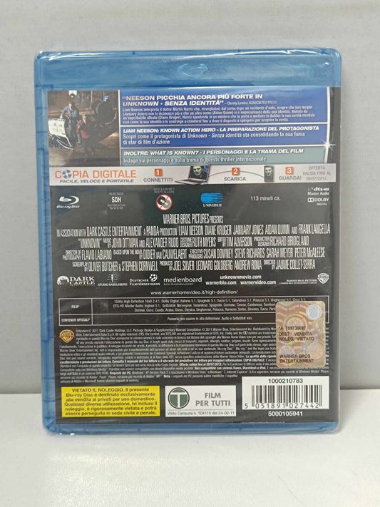 Unknown Senza Identità Bluray Blu-ray Italiano Nuovo Liam Neeson