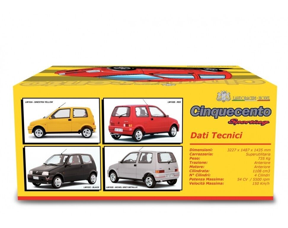 Fiat Cinquecento 500 Sporting 1994 Nero Black Laudoracing 1:18 Nuovo 1/18