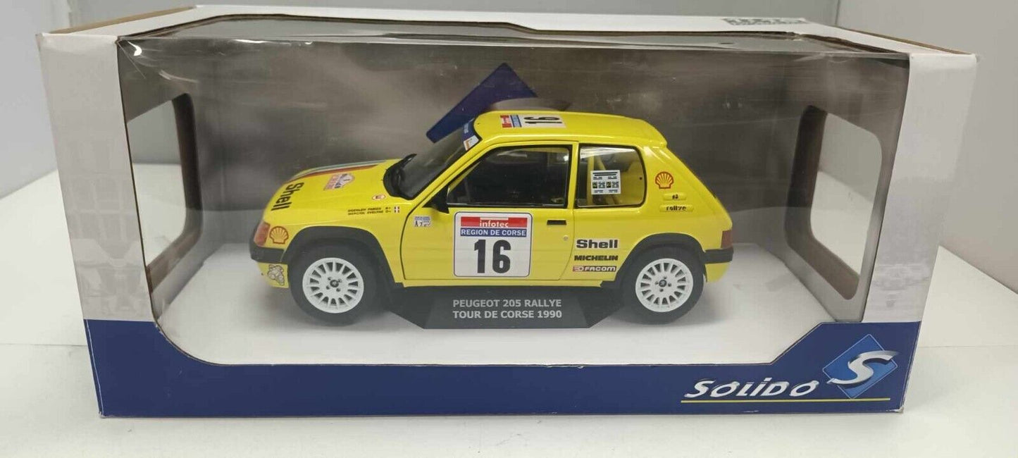 Peugeot 205 Rallye Tour De Corse 1990 #16 Solido 1:18 Usato + Box 1/18