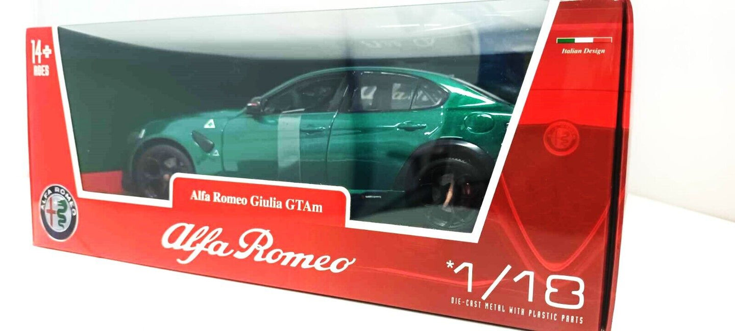 Alfa Romeo Giulia GTAm Verde Metallizzato 2020 Burago 1:18 Nuovo 1/18