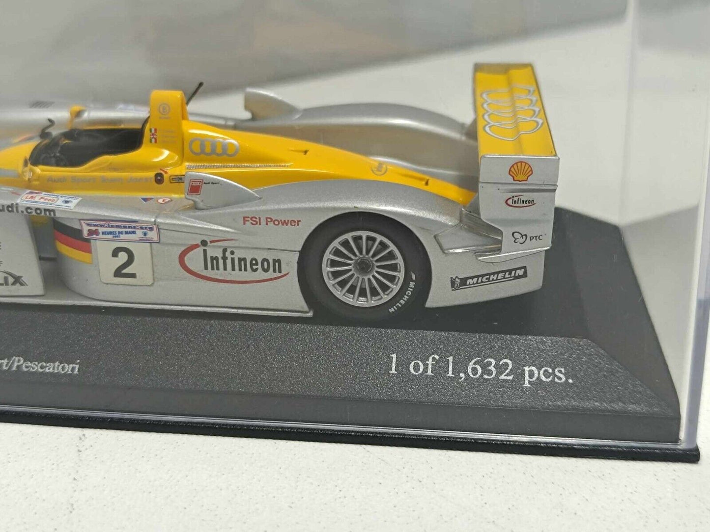 Infineon Audi R8 Le Mans 24 hrs 2002 #2 Limited Edition Minichamps 1:43 Usato
