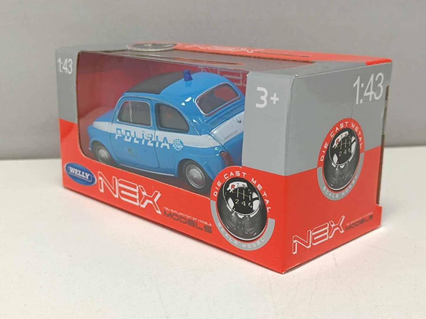 Fiat Nuova 500 - 1965 Polizia Police - Welly Nex 1:43 Nuovo